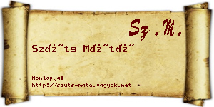 Szüts Máté névjegykártya