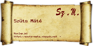 Szüts Máté névjegykártya